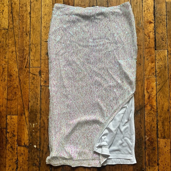 H&M Sequined One Shoulder Net Top & Sequined Net Skirt - Size L - Picture 11 of 14